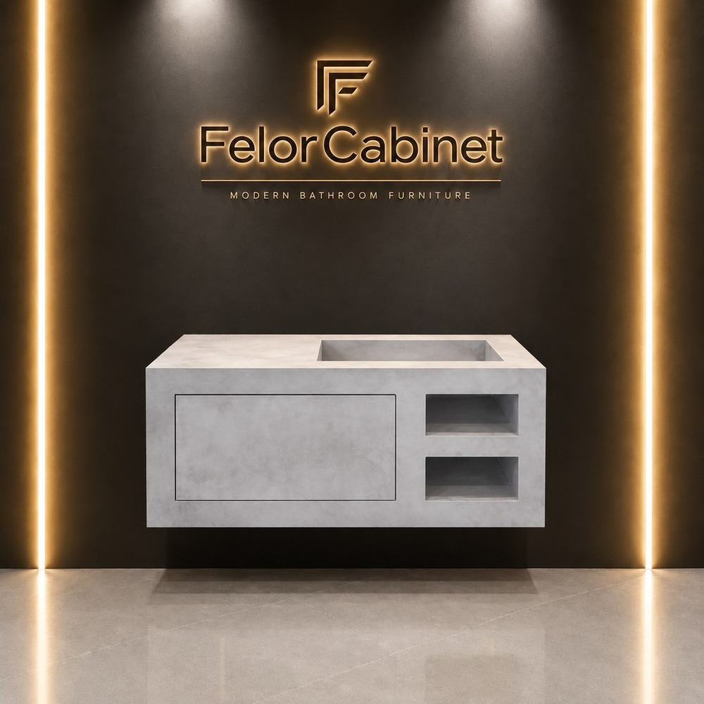 کابینت روشویی تمام سرامیک مدل 1105؛ طراحی یکپارچه و مدرن